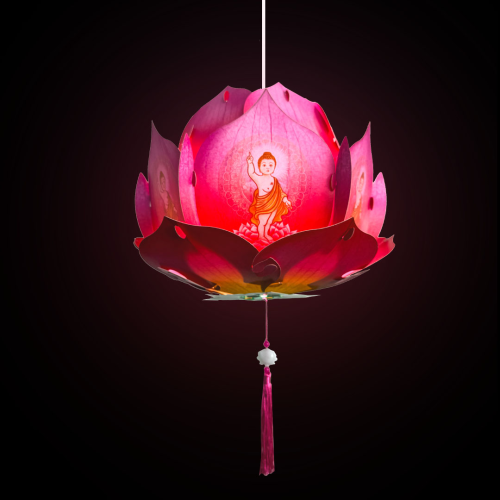 Lồng Đèn Hoa Sen Nhựa Trang Trí Phật Đản Mới Nhất 32cm