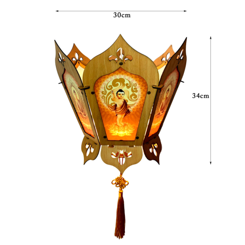 Lồng đèn Hoa Sen Gỗ 3D Trang Trí Phật Đản