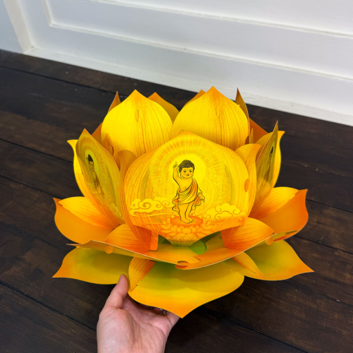  [42CM VÀNG IN HÌNH] - Lồng Đèn Hoa Sen Phật Giáo - TAYTA