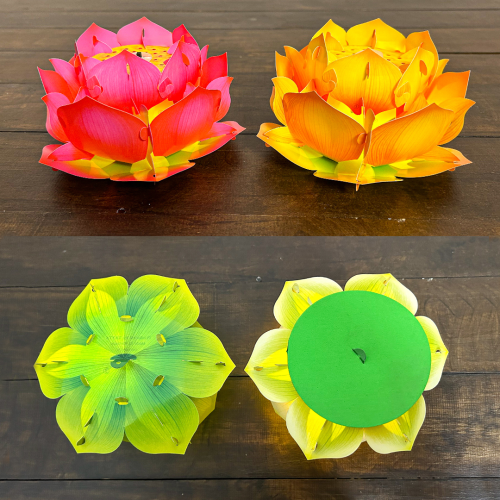 [16cm] Set 4 Hoa Sen Thả Nước/Cầm Tay/Treo Trang Trí Phật Giáo Bằng Nhựa