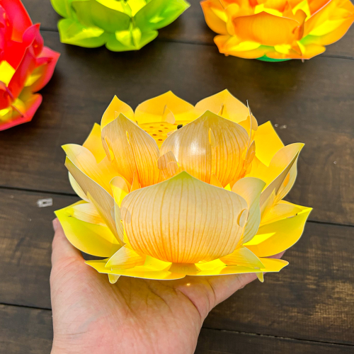 [16cm] Set 4 Hoa Sen Thả Nước/Cầm Tay/Treo Trang Trí Phật Giáo Bằng Nhựa