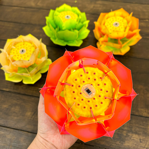 [16cm] Set 4 Hoa Sen Thả Nước/Cầm Tay/Treo Trang Trí Phật Giáo Bằng Nhựa
