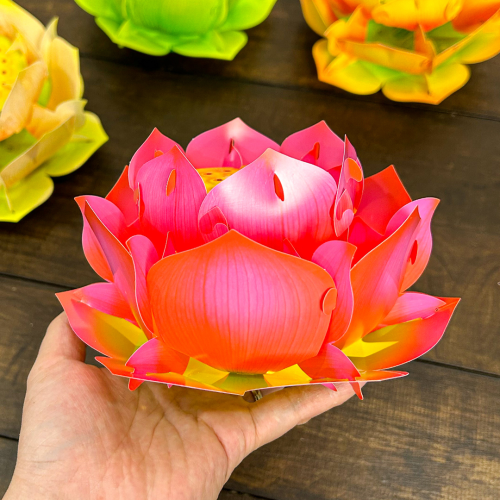 [16cm] Set 4 Hoa Sen Thả Nước/Cầm Tay/Treo Trang Trí Phật Giáo Bằng Nhựa