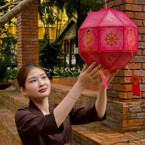 [28cm] Lồng Đèn Phật Giáo Bát Giác