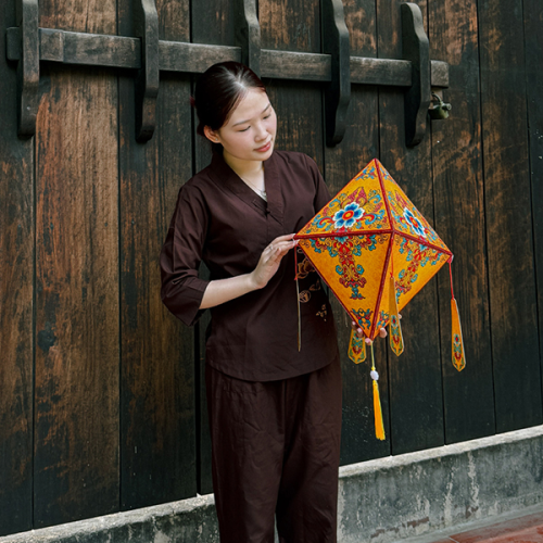 [45CM] Lồng Đèn Bánh Ú Kim Tháp Vân Đăng - Lồng Đèn Hình Chóp - TAYTA